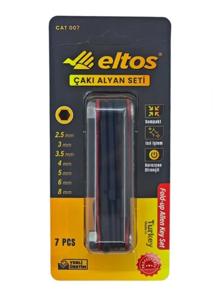 Nalburkent Eltos Çakı Alyan Allen Seti 7 Parça 2.5-8 mm Kompakt Yerli Üretim - 2