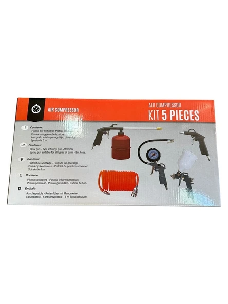 Povver 5 Li Havalı Set (Boya, Mazot, Lastik Şişirme, Hava, Spiral Hortum) - Resim 4