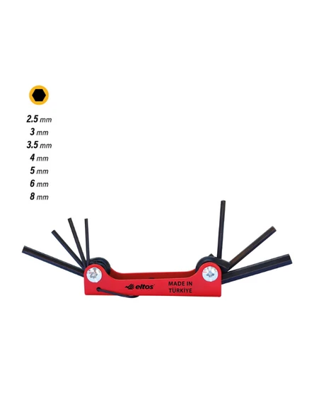 Nalburkent Eltos Çakı Alyan Allen Seti 7 Parça 2.5-8 mm Kompakt Yerli Üretim