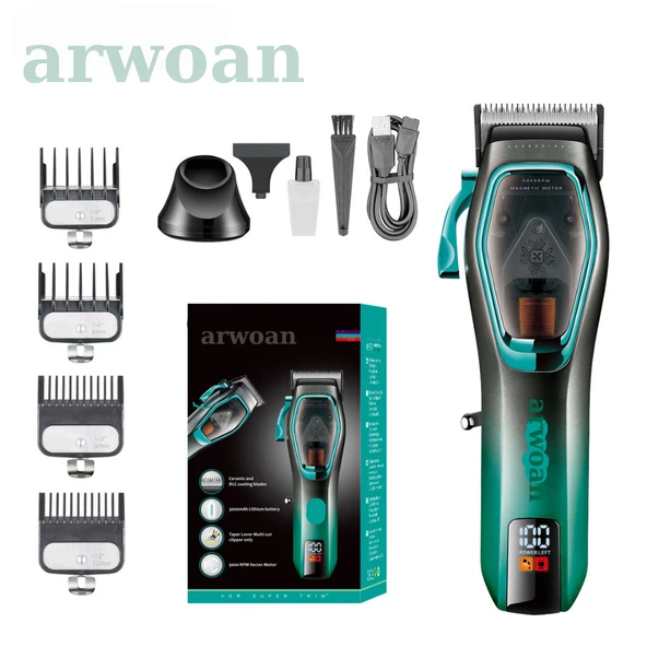 Arwoan Profesyonel Saç Sakal Kesme Makinesi Berber Kuaförler için - Resim 3