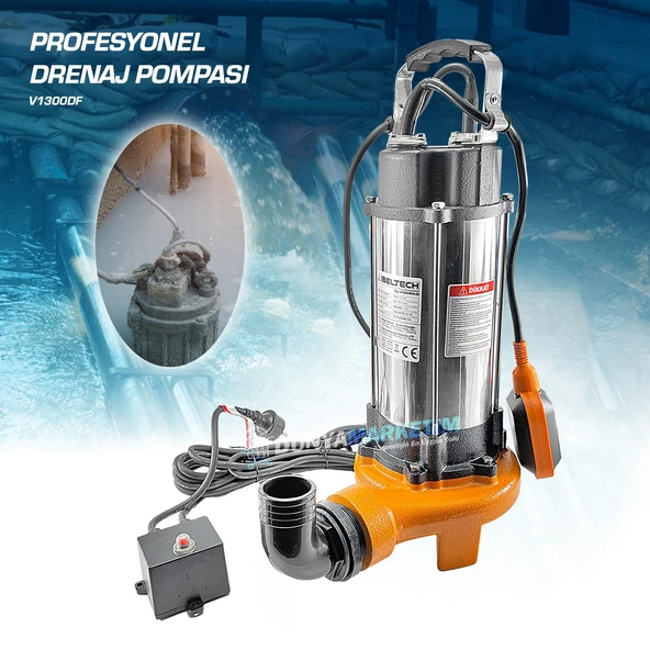 IBELTECH V1300DF 2 inç 1.5 Hp Bıçaklı Foseptik Dalgıç Pompa Kirli Su Dalgıç Pompa 1300w Parçalayıcı - 2