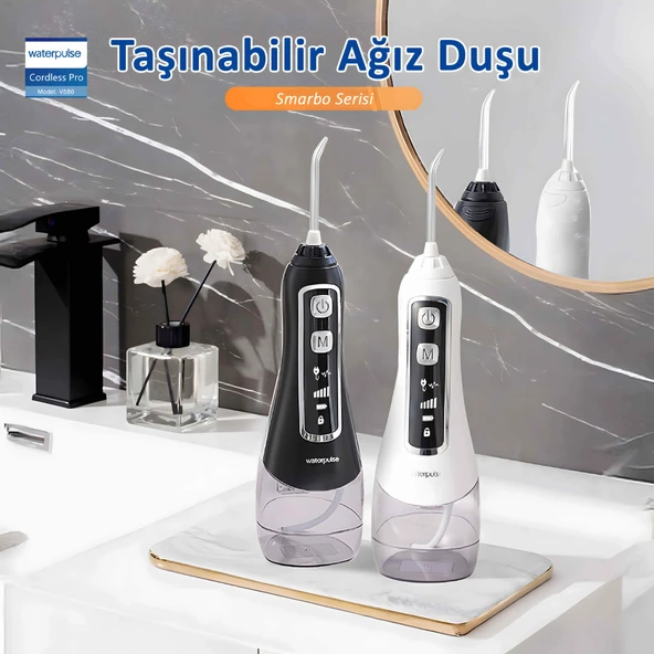 Waterpulse V580 Water Flosser Taşınabilir Şarjlı Masajlı Diş/Protez Bakım ve Ağız Duşu-Mor - 4
