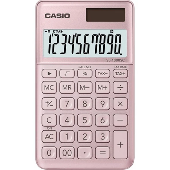 Casio SL-1000SC-PK Cep Tipi 10 Hane Pembe Hesap Makinesi - Resim 3