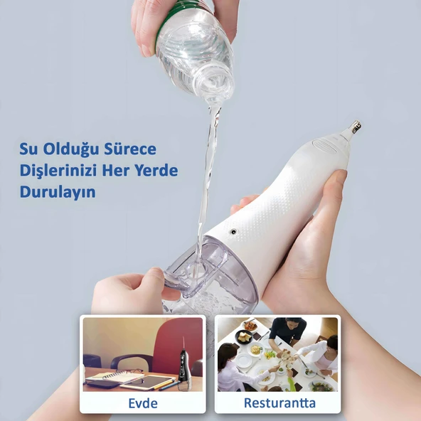 Waterpulse V580 Water Flosser Taşınabilir Şarjlı Masajlı Diş/Protez Bakım ve Ağız Duşu-Mavi - 5