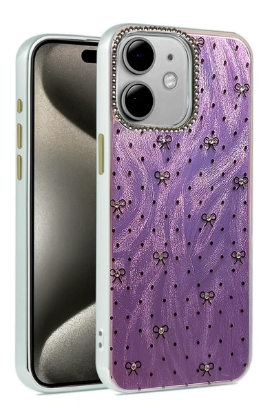 Apple iPhone 12 / 12 Pro Kılıf Parlak Desenli Taşlı Azn-Blade ürün görseli 1