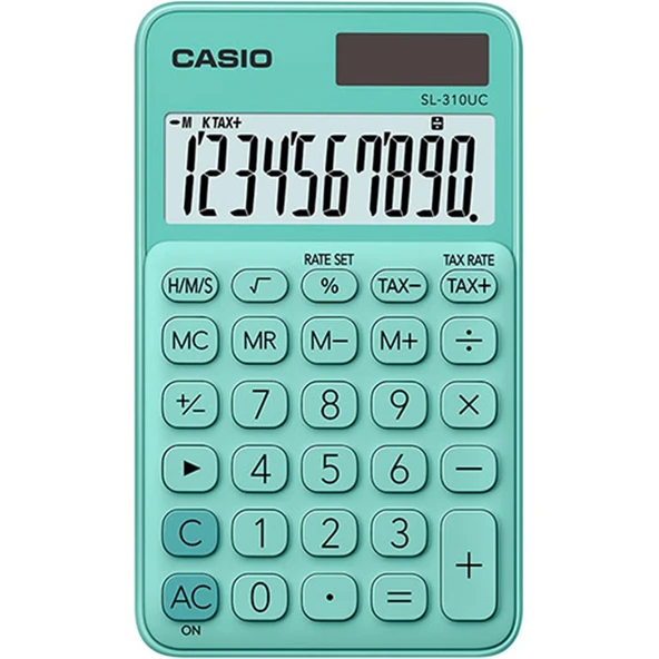 Casio SL-310UC-GN Cep Tipi 10 Hane Yeşil Hesap Makinesi - Resim 3
