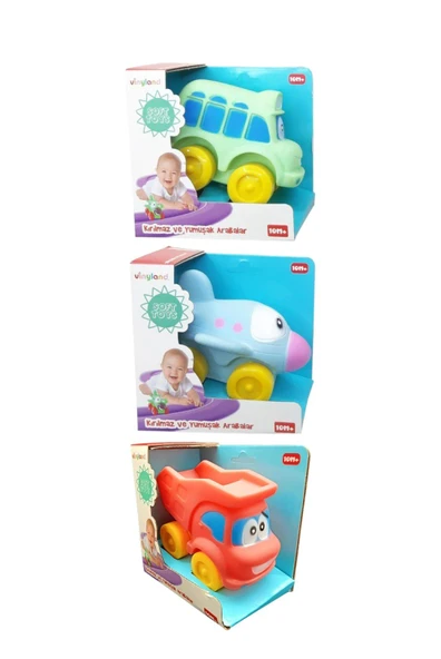 Güvenli ve Kırılmaz: Bebeklerin Yeni Favorisi 3'lü Yumuşak Oyuncak Araba Seti