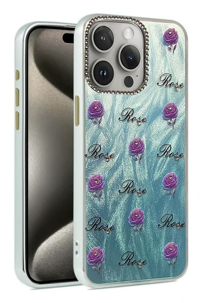 Apple iPhone 15 Pro Max Kılıf Parlak Desenli Taşlı Azn-Blade ürün görseli 1