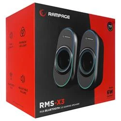 Rampage RMS-X3 2.0 6W Bluetooth Özellikli Siyah Multimedia RGB Işıklı Gaming USB Speaker - 8