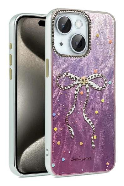 Apple iPhone 15 Kılıf Parlak Desenli Taşlı Azn-Blade ürün görseli 1