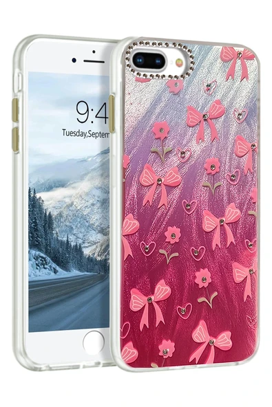 Apple iPhone 7 Plus / 8 Plus Kılıf Parlak Desenli Taşlı Azn-Blade ürün görseli 1