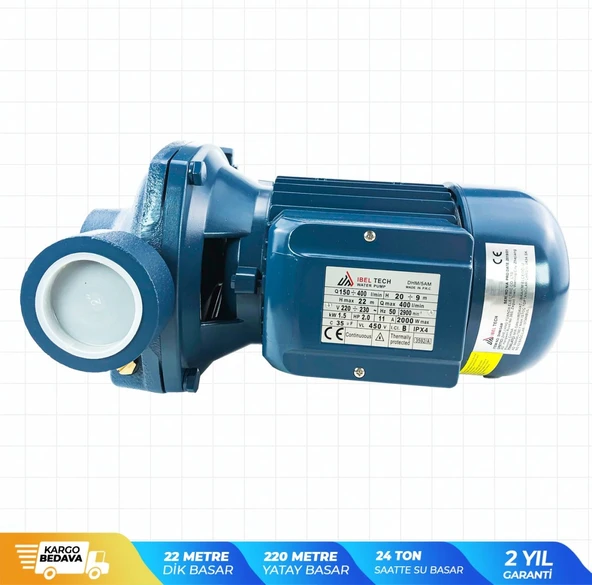 İbeltech DHM5AM 2'' 2 HP Elektirikli Çift Kademeli Pompa - 7