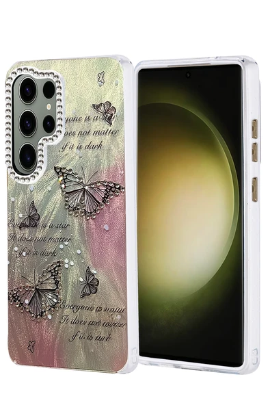 Samsung Galaxy S23 Ultra Kılıf Parlak Desenli Taşlı Azn-Blade ürün görseli 1