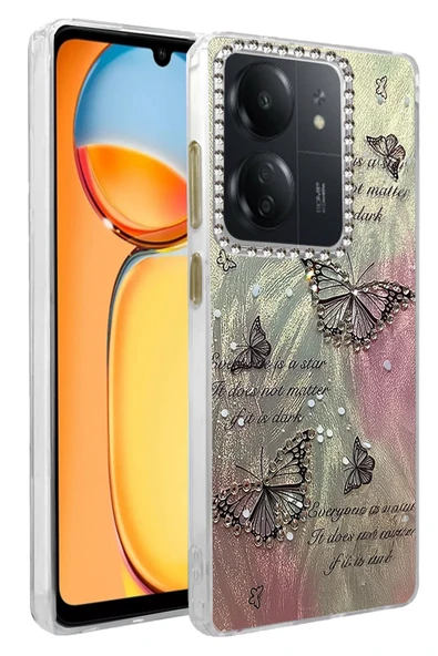Xiaomi Redmi 13C Kılıf Parlak Desenli Taşlı Azn-Blade ürün görseli 1