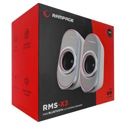Rampage RMS-X3 2.0 6W Bluetooth Özellikli Beyaz Multimedia RGB Işıklı Gaming USB Speaker - Resim 8