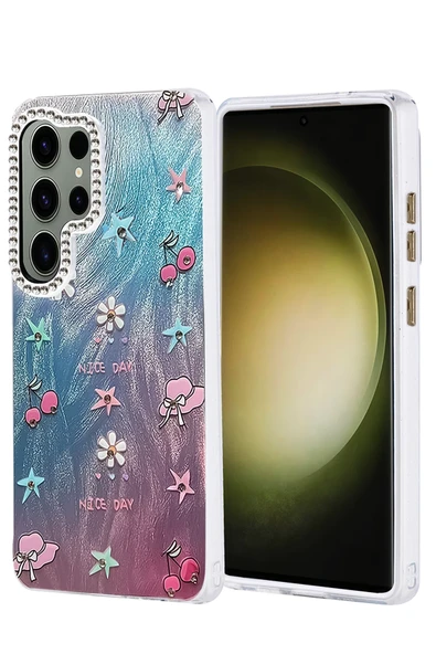 Samsung Galaxy S25 Ultra Kılıf Parlak Desenli Taşlı Azn-Blade ürün görseli 1