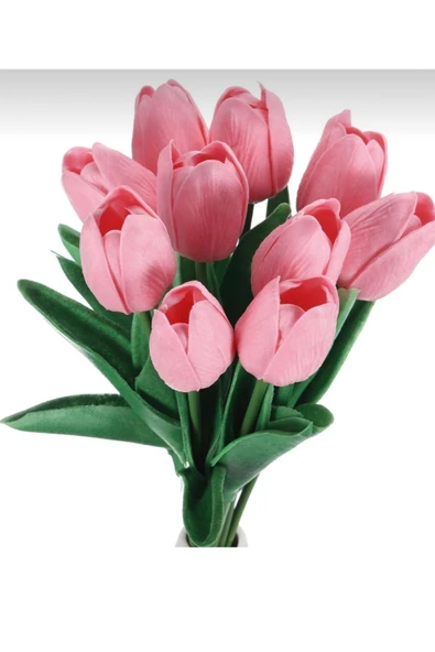 16’lı Pembe Lale 30 Cm Ev Dekor Süsü ürün görseli