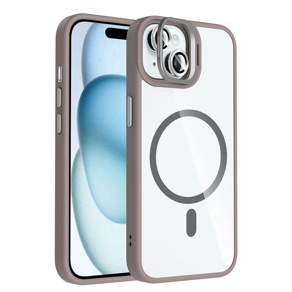 Apple iPhone 14 Kılıf Kamera Standlı Lens Koruyucu Hediyeli Zr-Etro ürün görseli 1