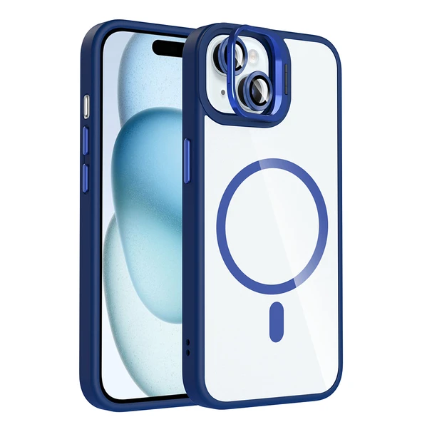 Apple iPhone 14 Kılıf Kamera Standlı Lens Koruyucu Hediyeli Zr-Etro ürün görseli 1