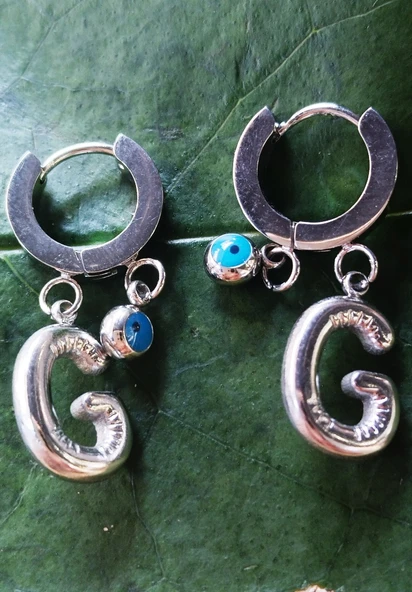 Monalisa Home Gümüş Renk G Harfi Lüks Gösterişli Klips  Küpe ürün görseli 1