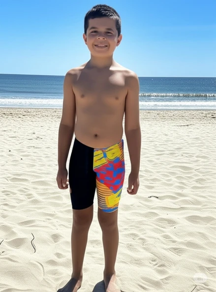 Speedo Allover Digital Jam-mer Erkek Çocuk Yüzücü Mayosu Renkli