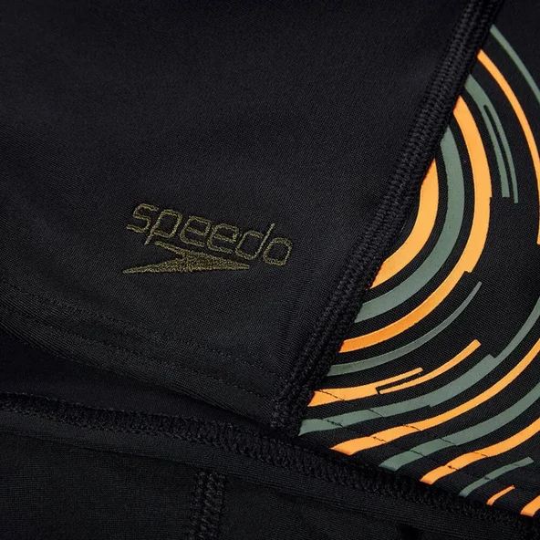 Speedo Placement Print Aquashort Erkek Çocuk Yüzücü Mayosu Siyah - 5