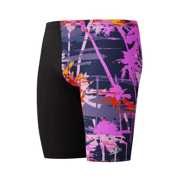 Speedo Allover Digi Jam-mer Erkek Çocuk Yüzücü Mayosu Siyah-Mor - 2