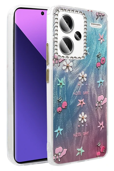 Xiaomi Redmi Note 13 Pro Plus Kılıf Parlak Desenli Taşlı Azn-Blade ürün görseli 1