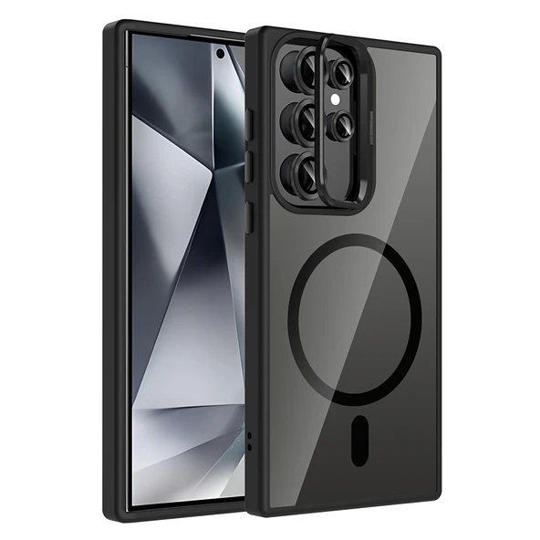 Samsung Galaxy S24 Ultra Kılıf Kamera Standlı Lens Koruyucu Hediyeli Zr-Etro ürün görseli 1