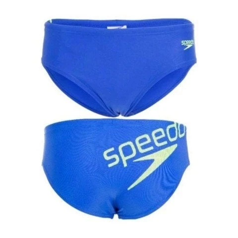 Speedo Endurance 10 Erkek Çocuk Slip Yüzücü Mayosu Mavi-Sarı - 5