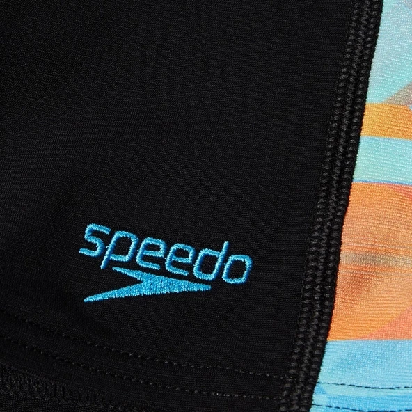 Speedo Digi Allover Panel Jam-mer Erkek Çocuk Yüzücü Mayosu Siyah-Mavi - 4