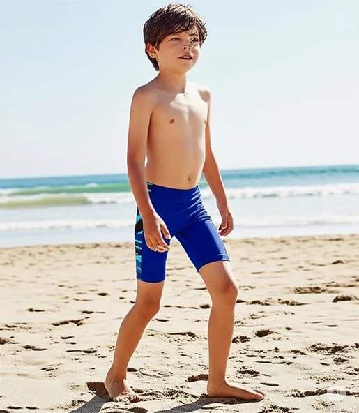 Speedo Hyperboom Panel Jam-mer Erkek Çocuk Yüzücü Mayosu Mavi