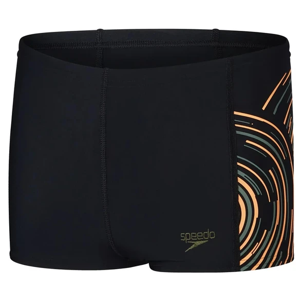 Speedo Placement Print Aquashort Erkek Çocuk Yüzücü Mayosu Siyah - 2