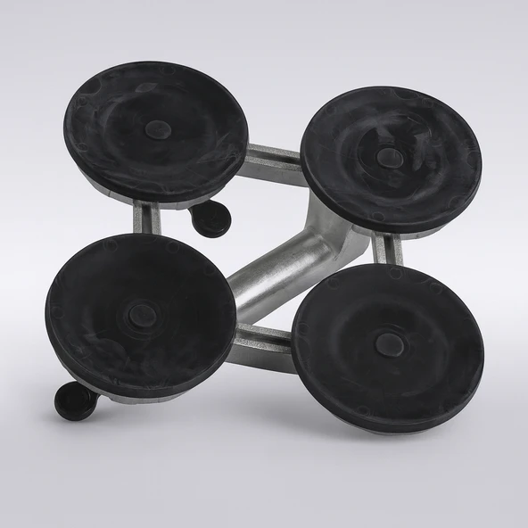 4'lü Kupalı Vakumlu Alüminyum Gövdeli Güçlü Cam Mermer Granit Ağır Yük Taşıma Vantuzu Vantusu Vantuz - Resim 2