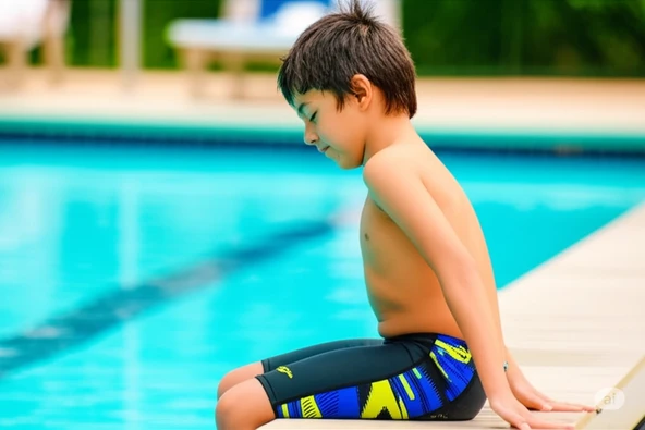 Speedo Hyperboom Panel Jam-mer Erkek Çocuk Yüzücü Mayosu Siyah-Sarı