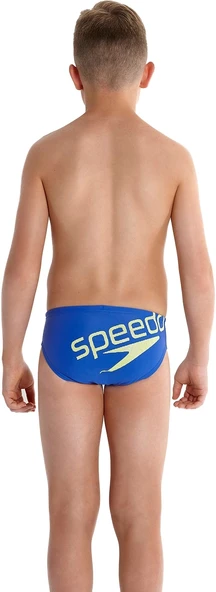 Speedo Endurance 10 Erkek Çocuk Slip Yüzücü Mayosu Mavi-Sarı - 3