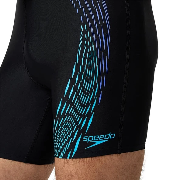 Speedo Duo Logo Print Mid Jam-mer Erkek Mayosu Siyah-Mavi - 2