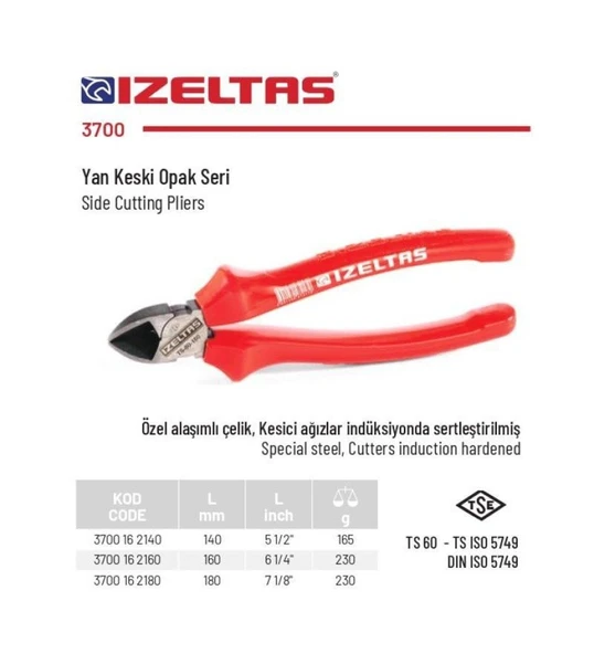 İzeltaş Yan Keski Opak Seri 160 mm ürün görseli 1