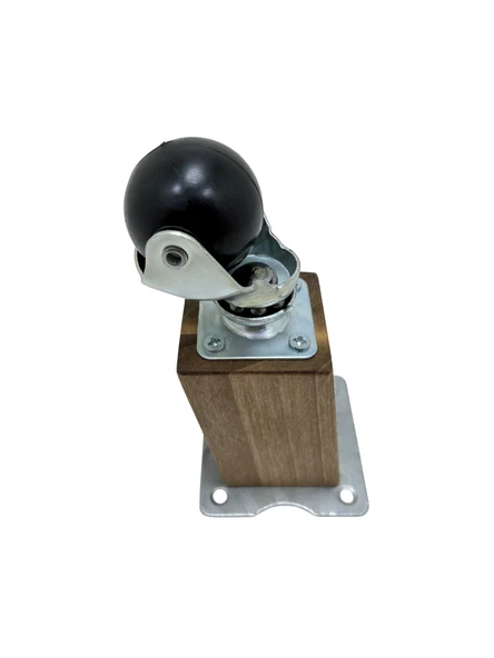 Kale Ahşap Eğimli Top Tekerli Ayak Mobilya Sehpa Tekerli Ayağı(K. CEVİZ)(12CM - 15CM)(CEVİZ AĞACI) Ceviz 15cm 15cm - 2 ADET - Resim 4