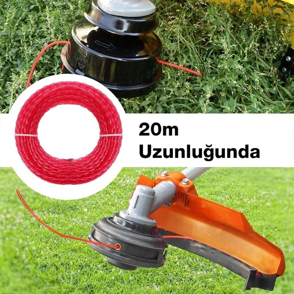WORX WA0209 WG185E/WG186E İçin 2.4mm 20 Metre (5x 4m) PRO-GRADE Spiral Burgulu Yedek Misina - 5