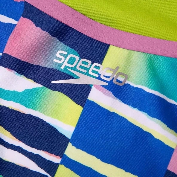 Speedo Rainbow Ripple Freestyler Kadın Yüzücü Mayosu Renkli - 9