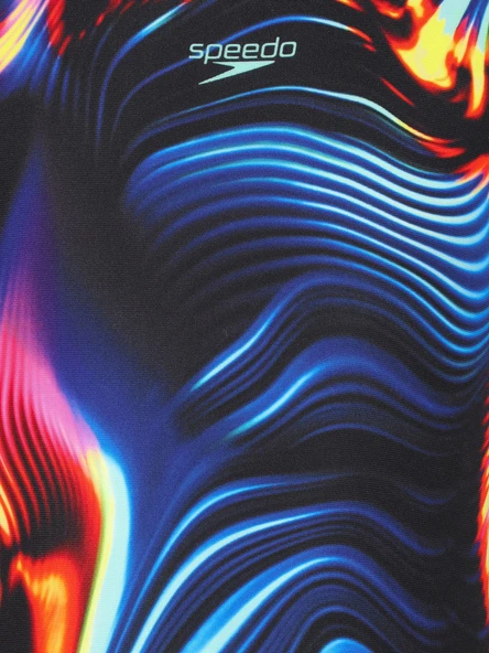 Speedo Pt Plmt Pwrbck Kız Çocuk Yüzücü Mayosu Turkuaz-Mavi - 7