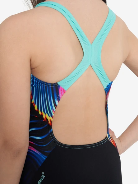 Speedo Pt Plmt Pwrbck Kız Çocuk Yüzücü Mayosu Turkuaz-Mavi - 4