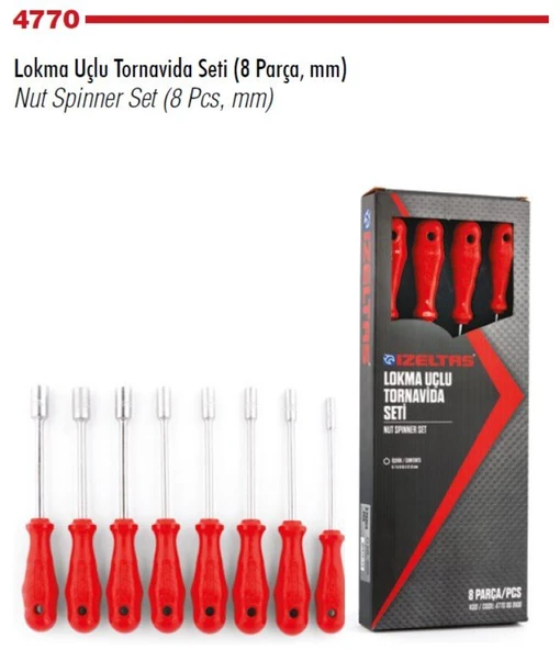 İzeltaş Lokma Uclu Tornavida Takimu (8 Parça, mm) - Resim 2