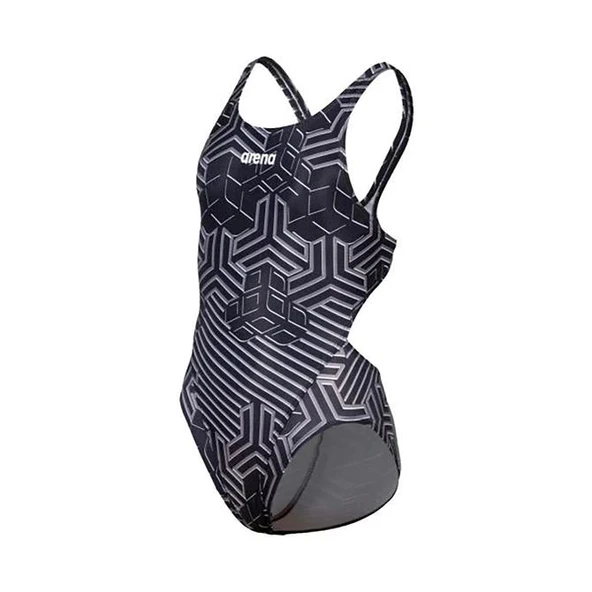 Arena Kız Çocuk Yüzücü Mayosu Siyah-Beyaz - Resim 7