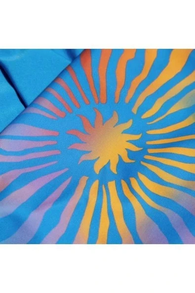 Speedo Digital Baskı Güneş Desenli Kız Çocuk Yüzücü Mayosu Turkuaz - 4