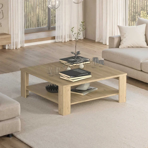 New Line Kare Orta Sehpa - Florida Meşe 90x42x90 cm ürün görseli 1