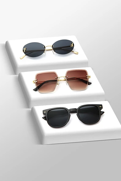 UNISEX GÜNEŞ GÖZLÜĞÜ 3'LÜ SET ürün görseli