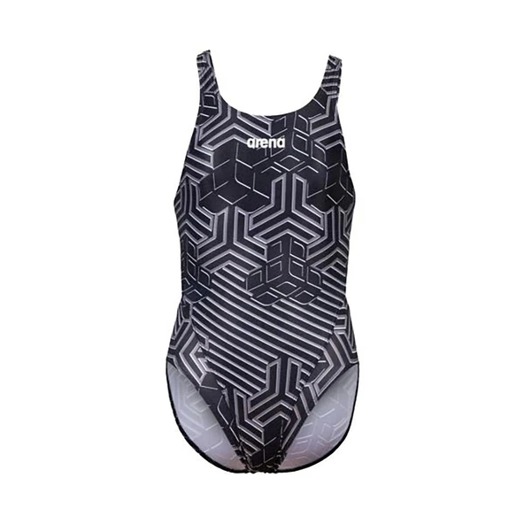 Arena Kız Çocuk Yüzücü Mayosu Siyah-Beyaz - Resim 5