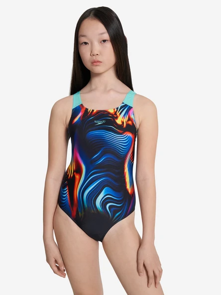 Speedo Pt Plmt Pwrbck Kız Çocuk Yüzücü Mayosu Turkuaz-Mavi - 2